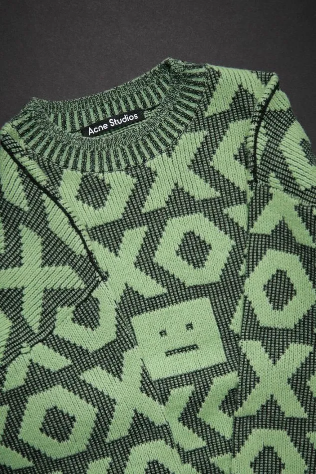 Acne Studios Children Woman Wool Blend Jumper BlackSpring Green