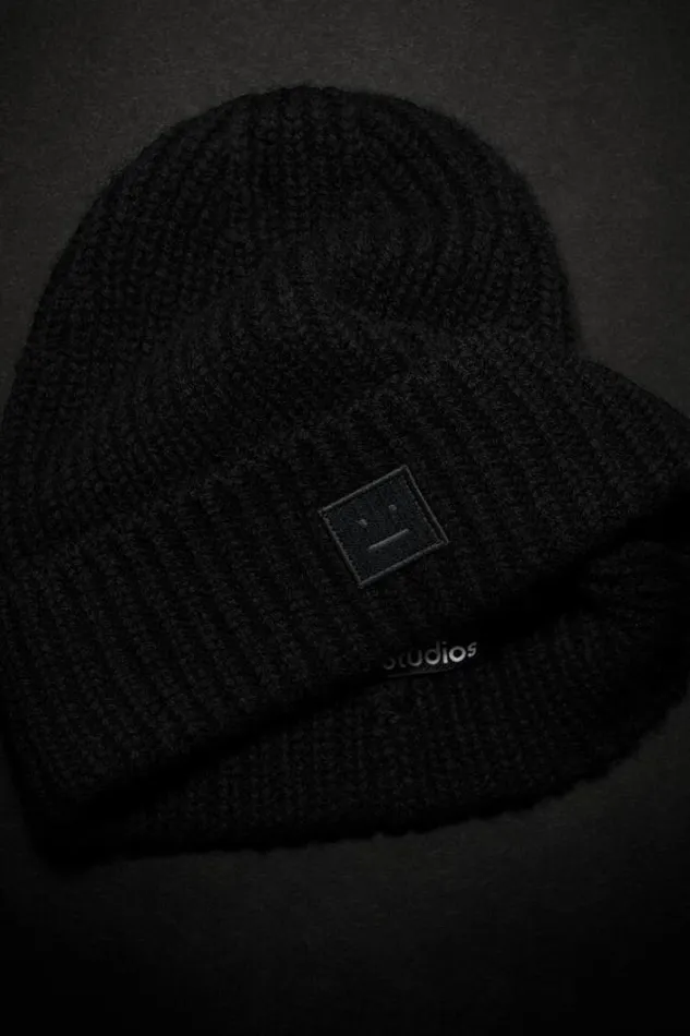 Acne Studios Children Woman Wool Knit Beanie Black