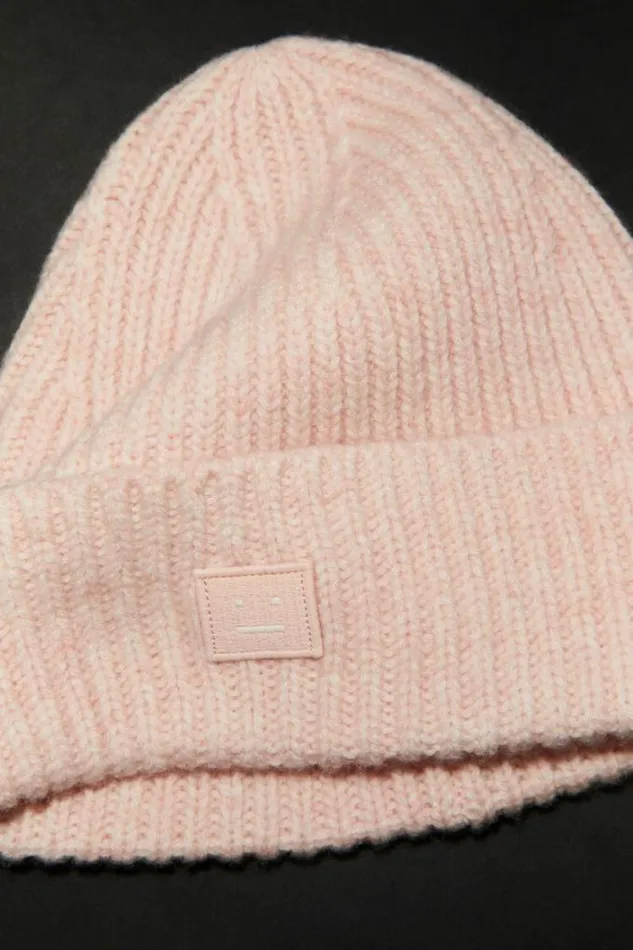 Acne Studios Children Woman Wool Knit Beanie Faded Pink Melange