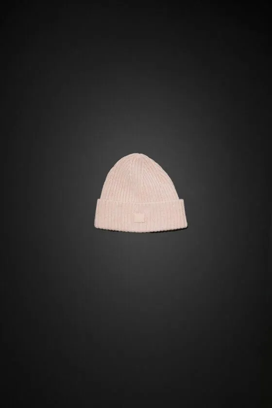 Acne Studios Children Woman Wool Knit Beanie Faded Pink Melange