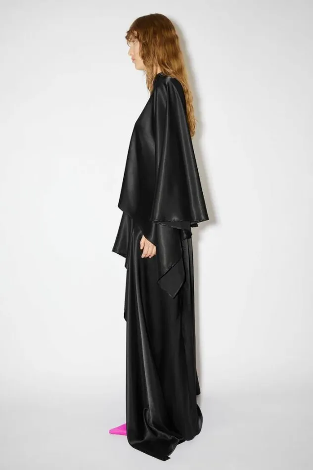 Acne Studios Dresses Woman Asymmetric Satin DressRunway Show Black