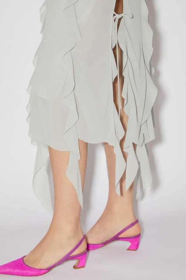 Acne Studios Dresses Woman Chiffon Ruffle Dress Dusty Blue