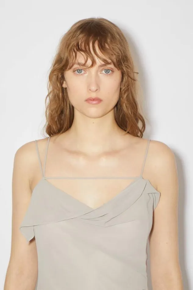 Acne Studios Dresses Woman Chiffon Ruffle Dress Dusty Blue
