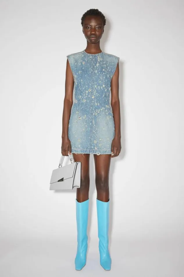 Acne Studios Dresses Woman Denim Tunic Dress Mid Blue