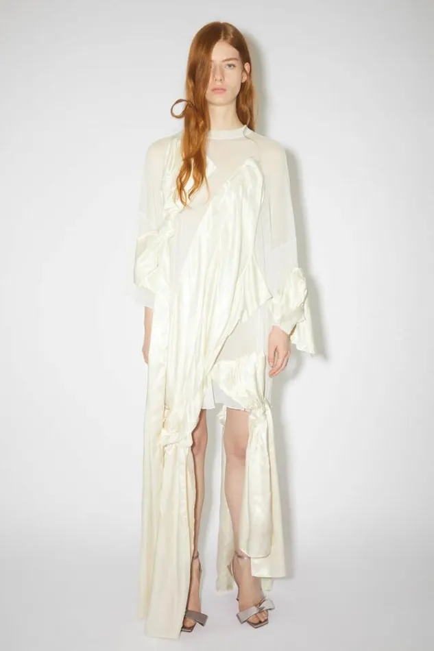 Acne Studios Dresses Woman Draped Bow DressRunway Show Warm White