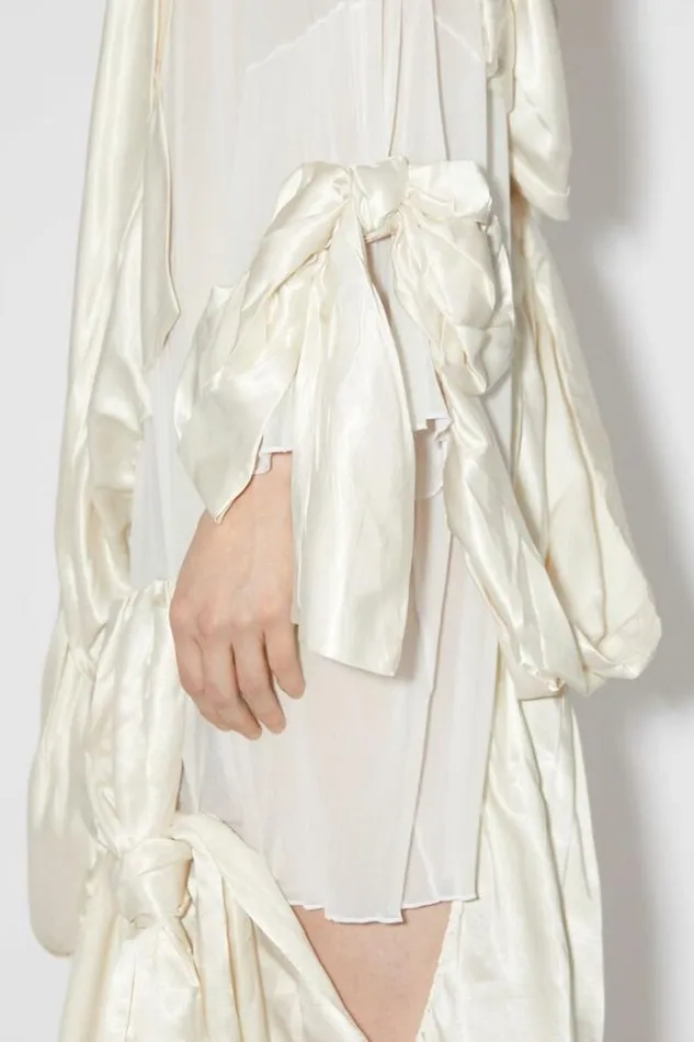 Acne Studios Dresses Woman Draped Bow DressRunway Show Warm White