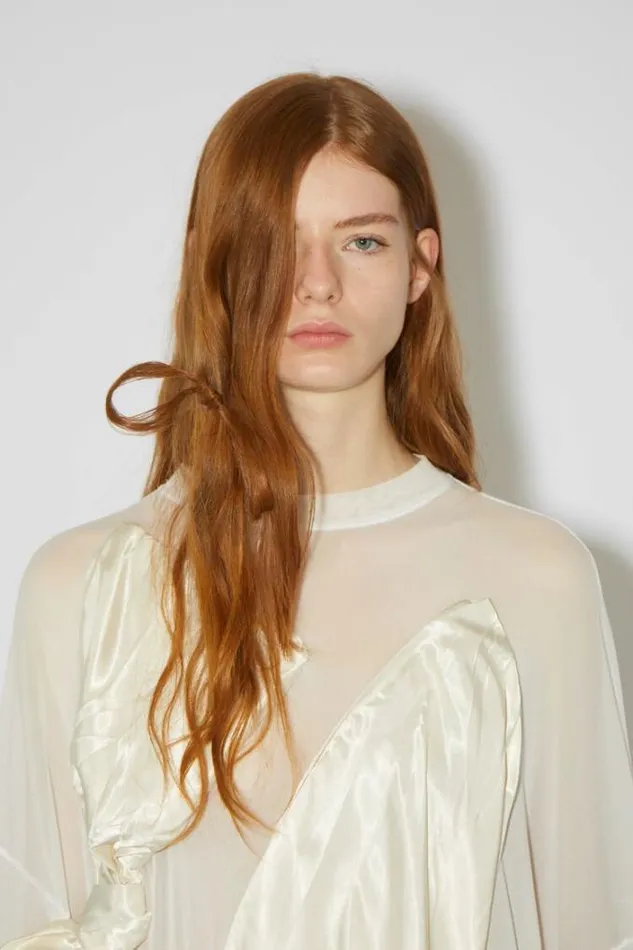 Acne Studios Dresses Woman Draped Bow DressRunway Show Warm White