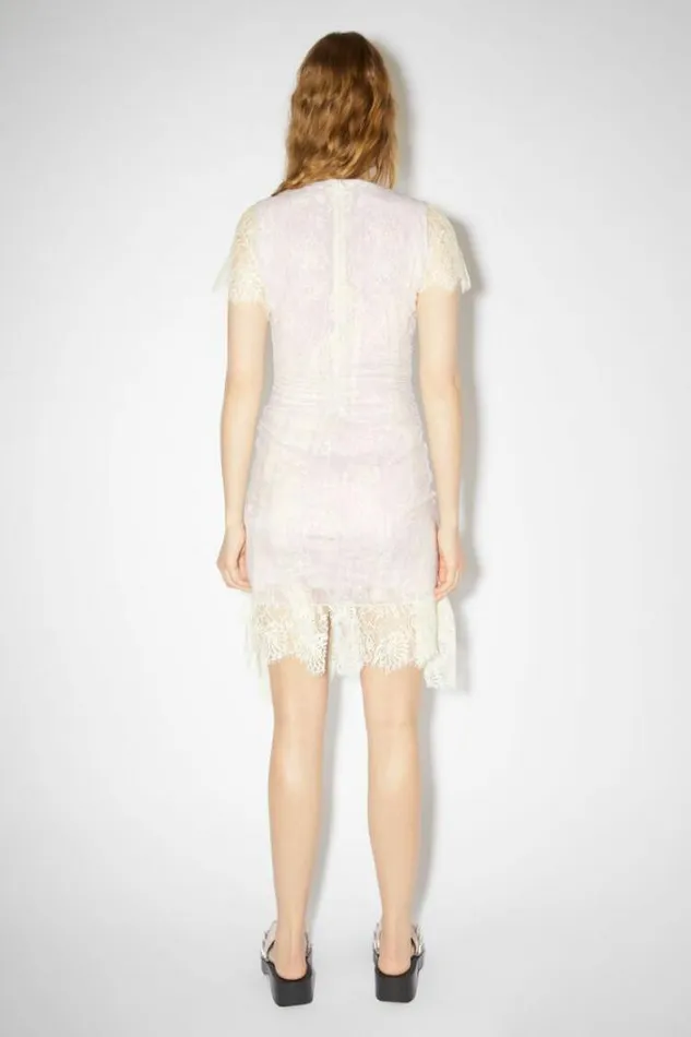 Acne Studios Dresses Woman Lace Bow DressRunway Show Light Grey