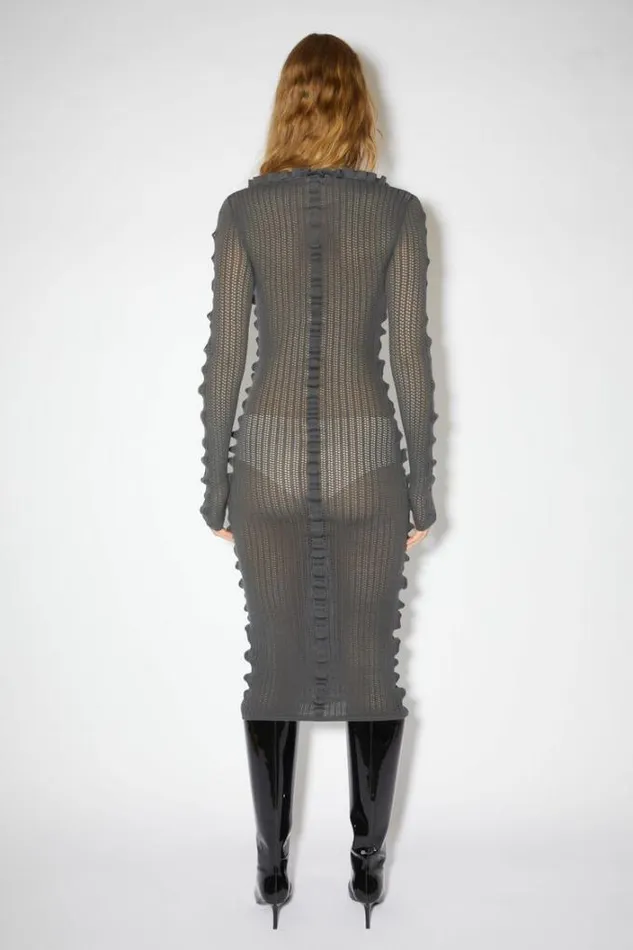 Acne Studios Dresses Woman Long Sleeve DressRunway Show Charcoal Grey
