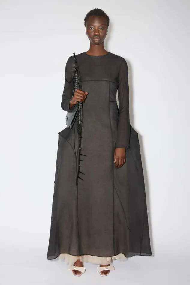 Acne Studios Dresses Woman Maxi Long Sleeve DressRunway Show Black