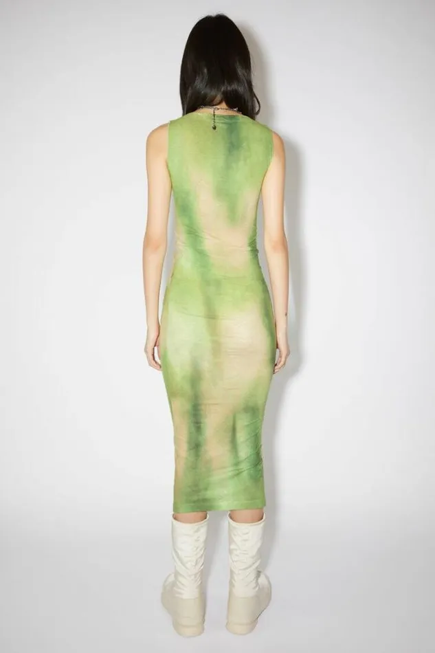 Acne Studios Dresses Woman Printed Dress Lime Green