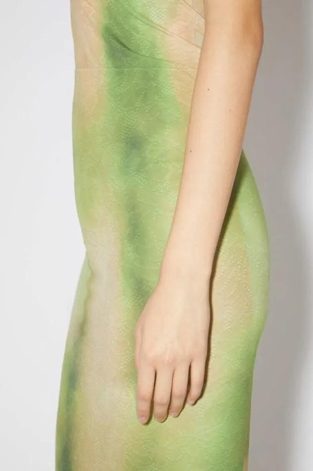Acne Studios Dresses Woman Printed Dress Lime Green