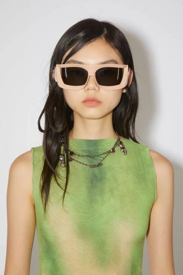 Acne Studios Dresses Woman Printed Dress Lime Green