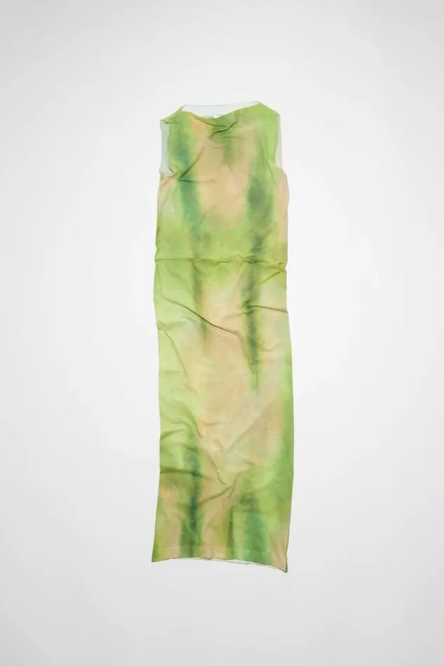 Acne Studios Dresses Woman Printed Dress Lime Green