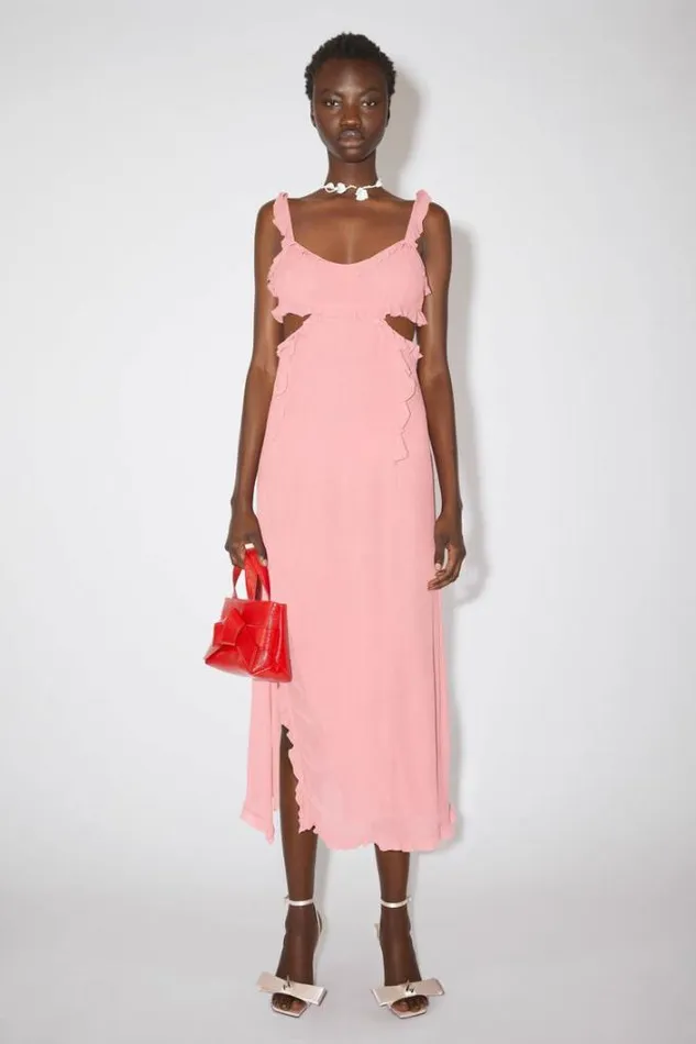 Acne Studios Dresses Woman Ruffle Slip Dress Rose Pink