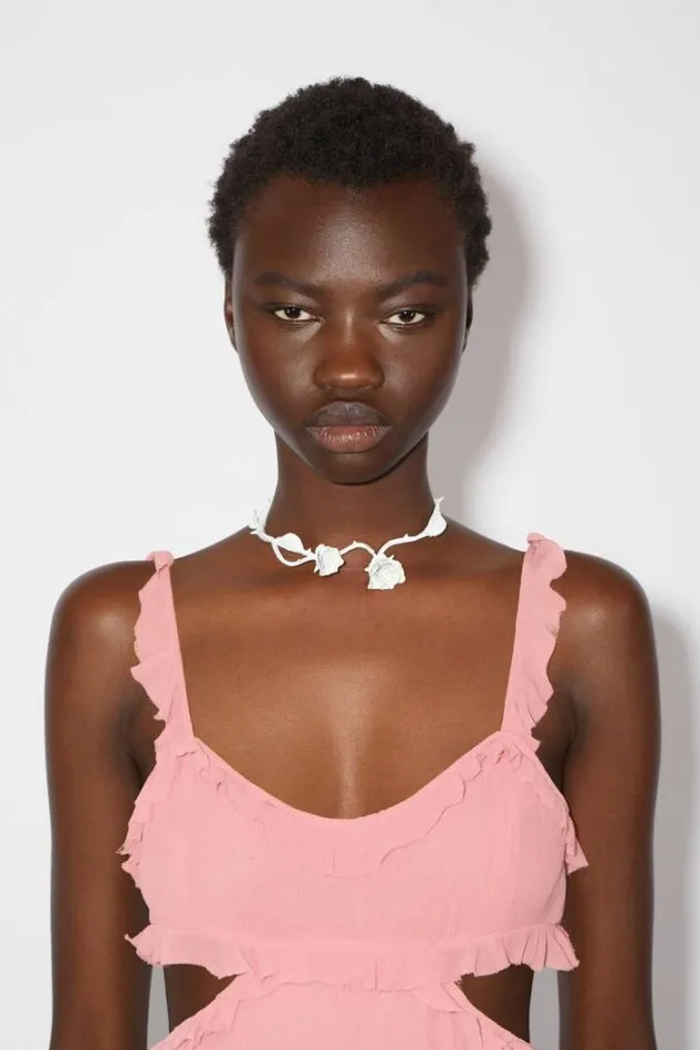 Acne Studios Dresses Woman Ruffle Slip Dress Rose Pink