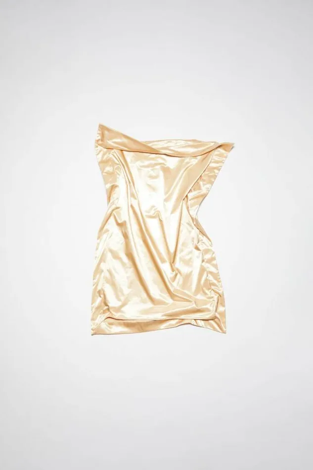 Acne Studios Dresses Woman Satin DressRunway Show Champagne Beige