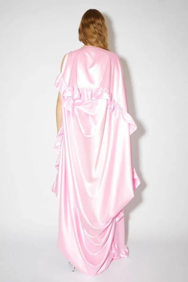 Acne Studios Dresses Woman Satin Ruffle DressRunway Show Pink