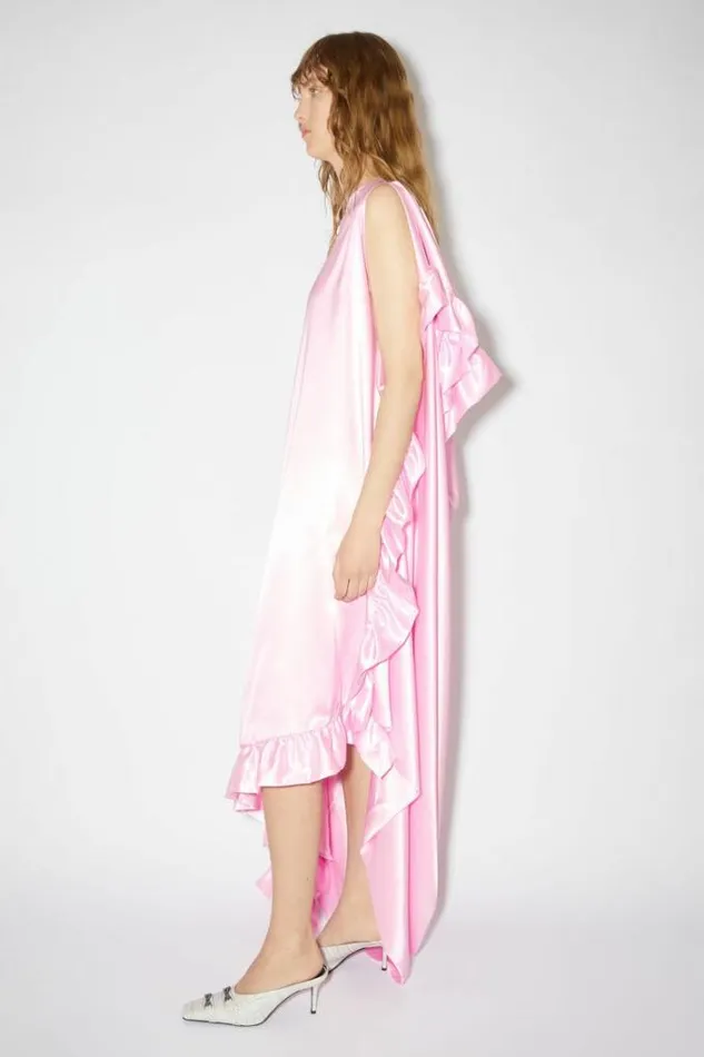Acne Studios Dresses Woman Satin Ruffle DressRunway Show Pink