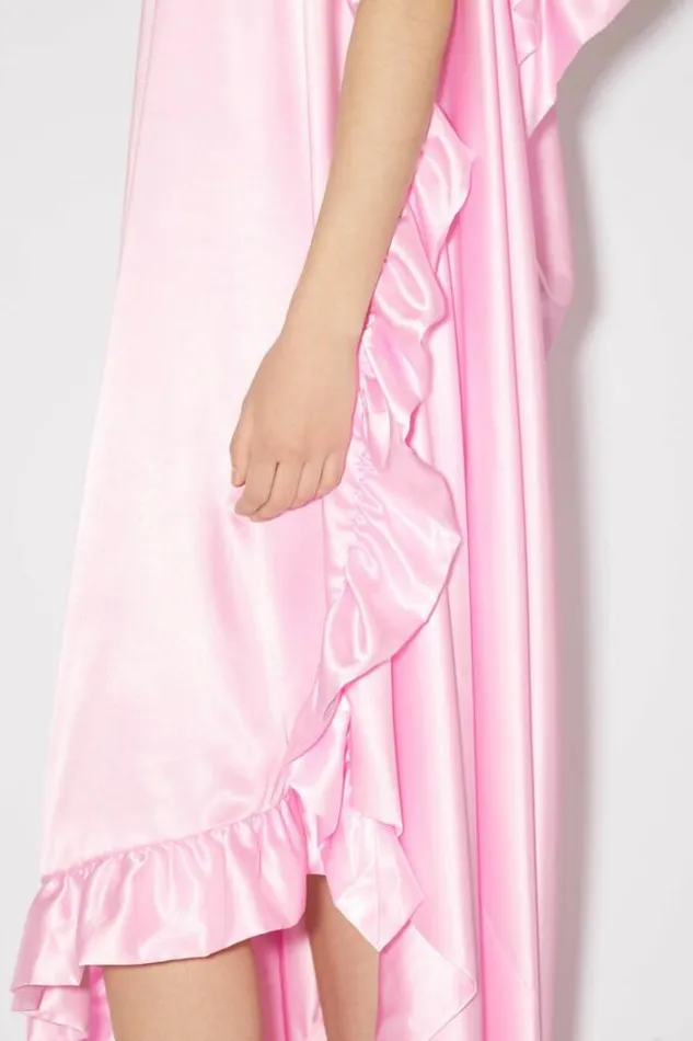 Acne Studios Dresses Woman Satin Ruffle DressRunway Show Pink