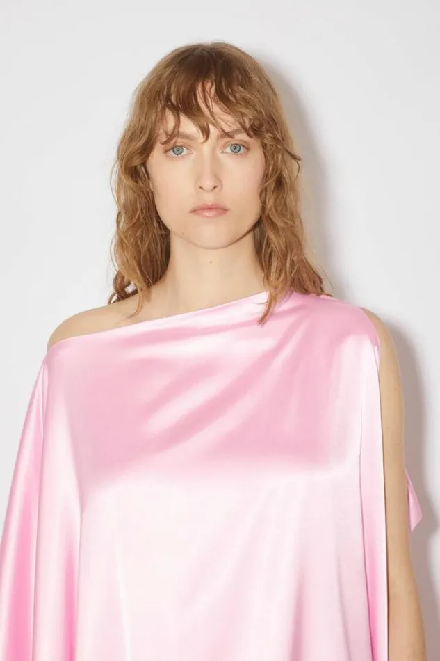 Acne Studios Dresses Woman Satin Ruffle DressRunway Show Pink