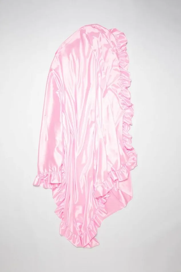 Acne Studios Dresses Woman Satin Ruffle DressRunway Show Pink