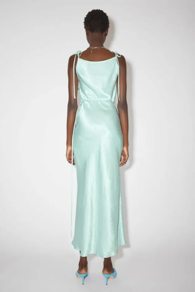 Acne Studios Dresses Woman Satin Wrap Dress Spearmint Green