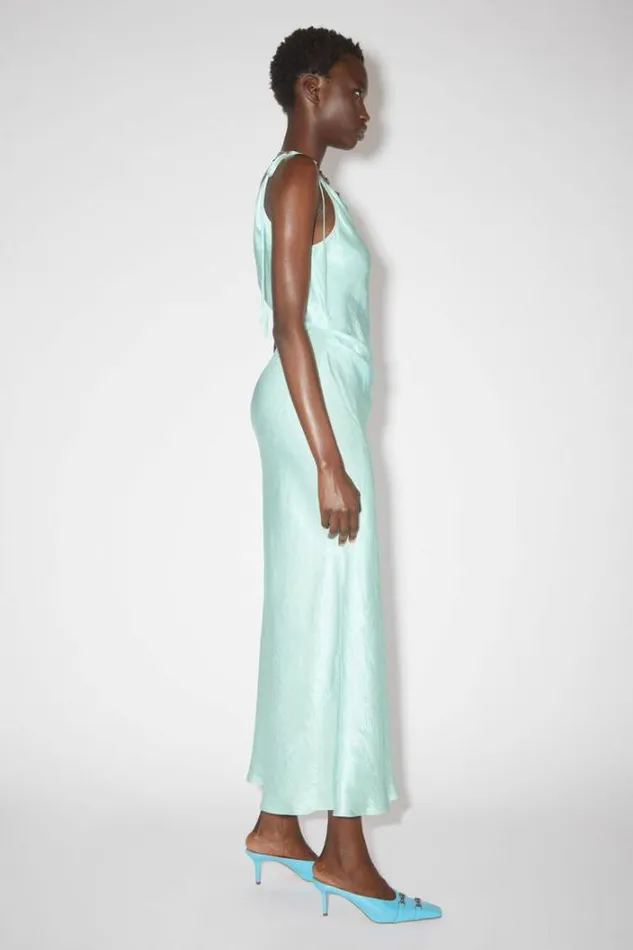 Acne Studios Dresses Woman Satin Wrap Dress Spearmint Green