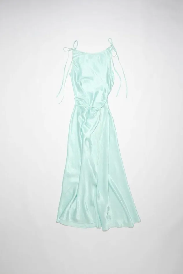 Acne Studios Dresses Woman Satin Wrap Dress Spearmint Green