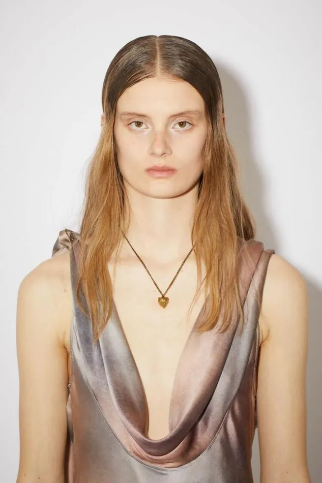 Acne Studios Dresses Woman Silk Cowl Neckline Dress Dark Brown
