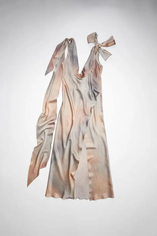 Acne Studios Dresses Woman Silk Cowl Neckline Dress Dark Brown