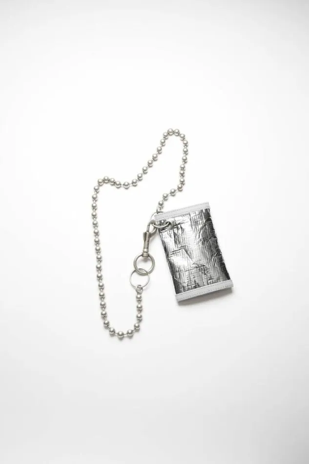 Acne Studios Face Collection Woman Ball Chain Wallet Silver