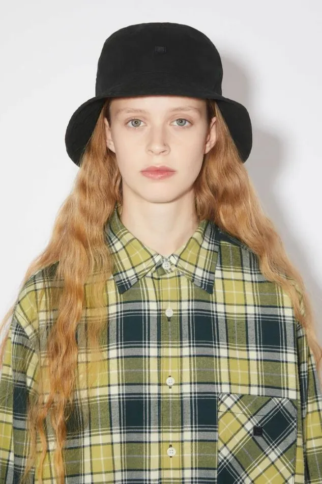 Acne Studios Face Collection Woman Bucket Hat Black