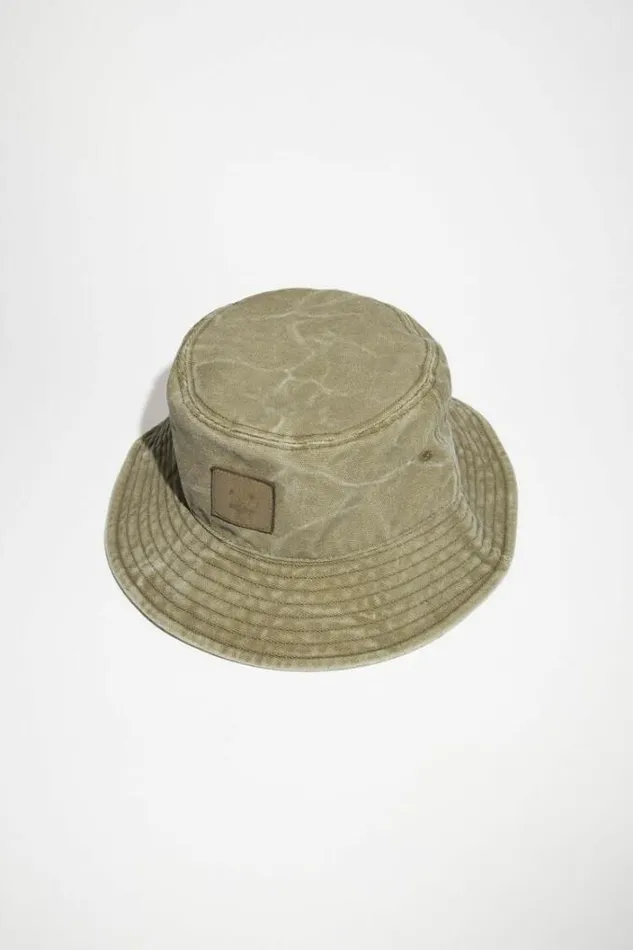 Acne Studios Face Collection Woman Bucket Hat Khaki Beige