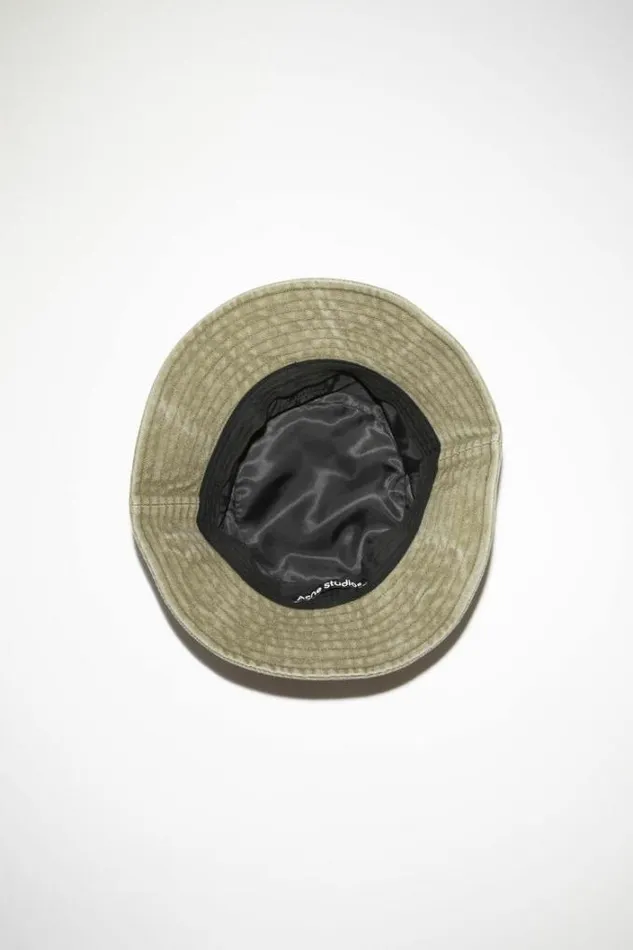 Acne Studios Face Collection Woman Bucket Hat Khaki Beige