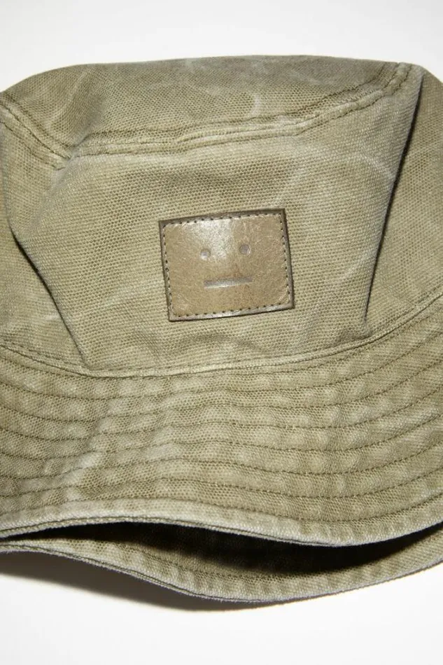 Acne Studios Face Collection Woman Bucket Hat Khaki Beige