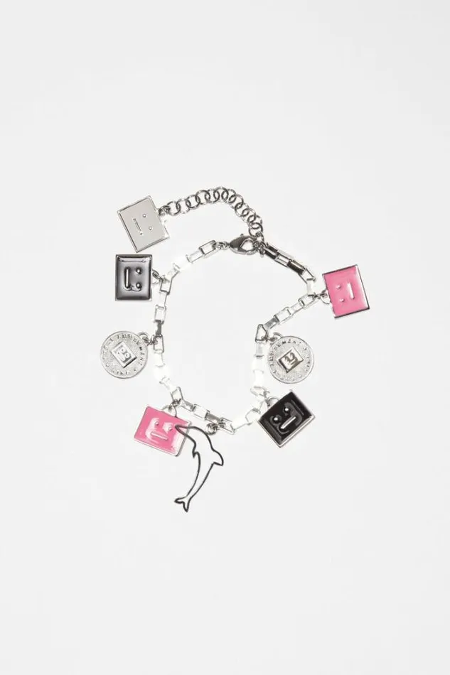 Acne Studios Face Collection Woman Charm Bracelet Silver