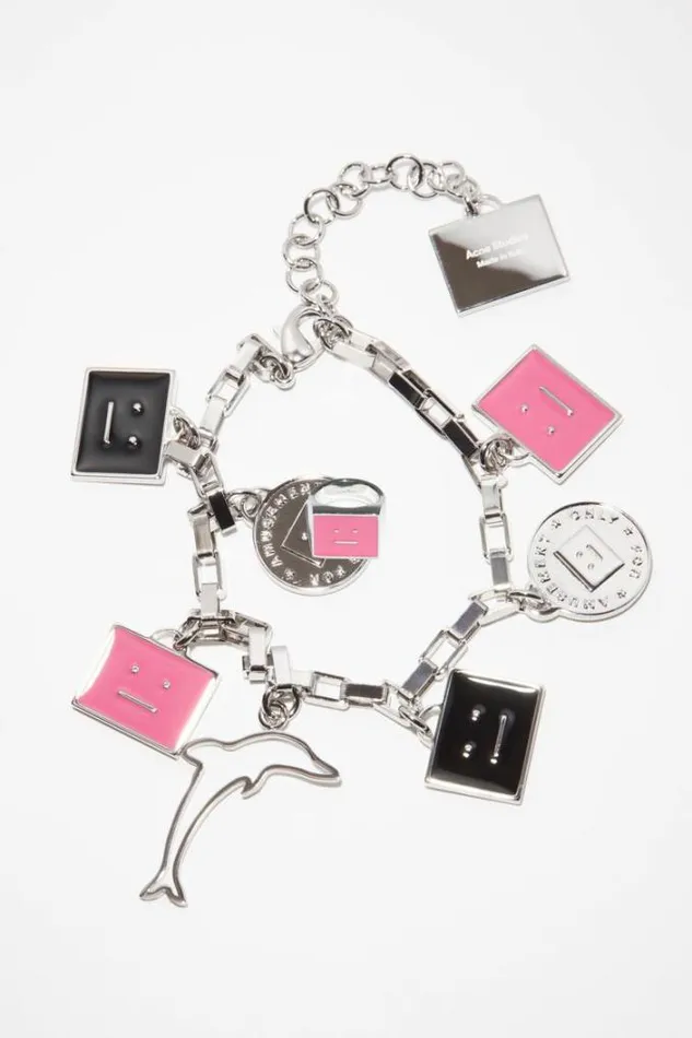 Acne Studios Face Collection Woman Charm Bracelet Silver