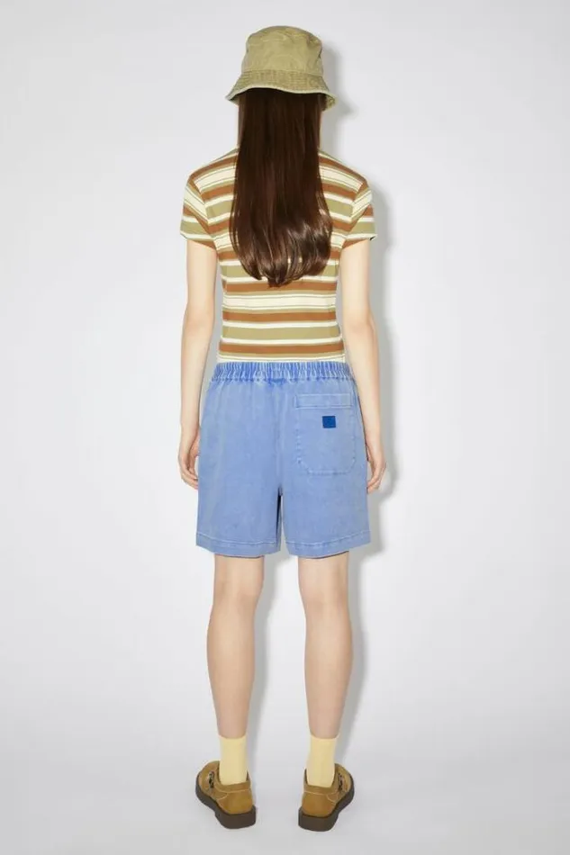 Acne Studios Face Collection Woman Cotton ShortsUnisex Electric Blue