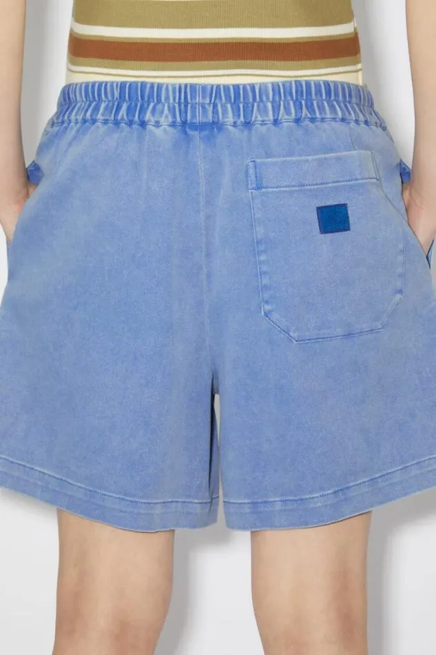 Acne Studios Face Collection Woman Cotton ShortsUnisex Electric Blue