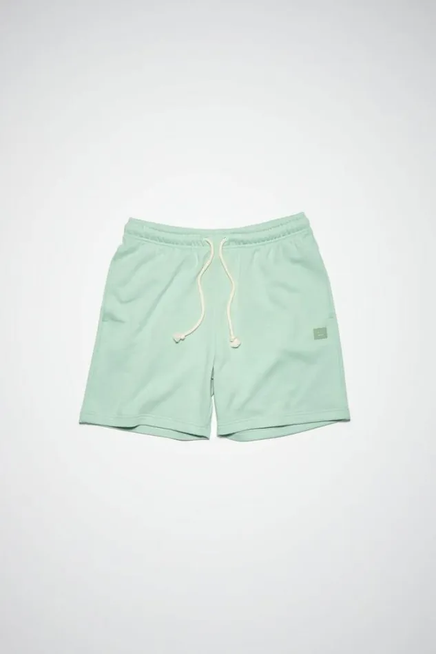 Acne Studios Face Collection Woman Cotton Sweat ShortsUnisex Soft Green