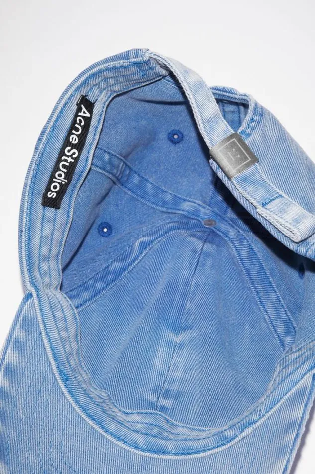 Acne Studios Face Collection Woman Crystal Face Logo Cap Electric Blue