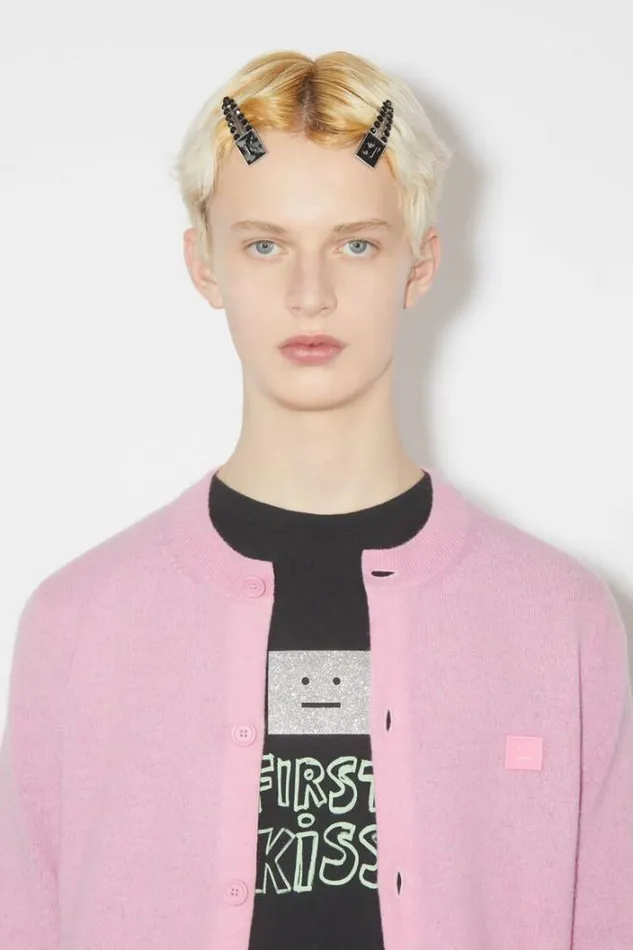Acne Studios Face Collection Woman Face Logo Hairclips Black