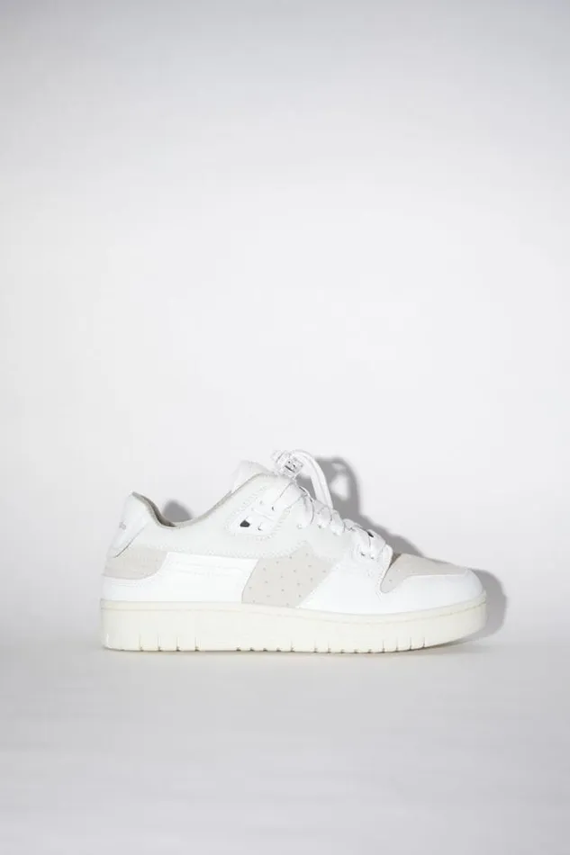 Acne Studios Face Collection Woman Low Top Leather Sneakers WhiteOff White