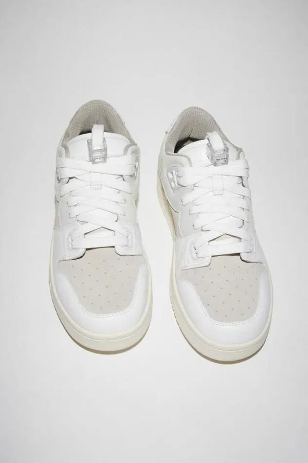 Acne Studios Face Collection Woman Low Top Leather Sneakers WhiteOff White
