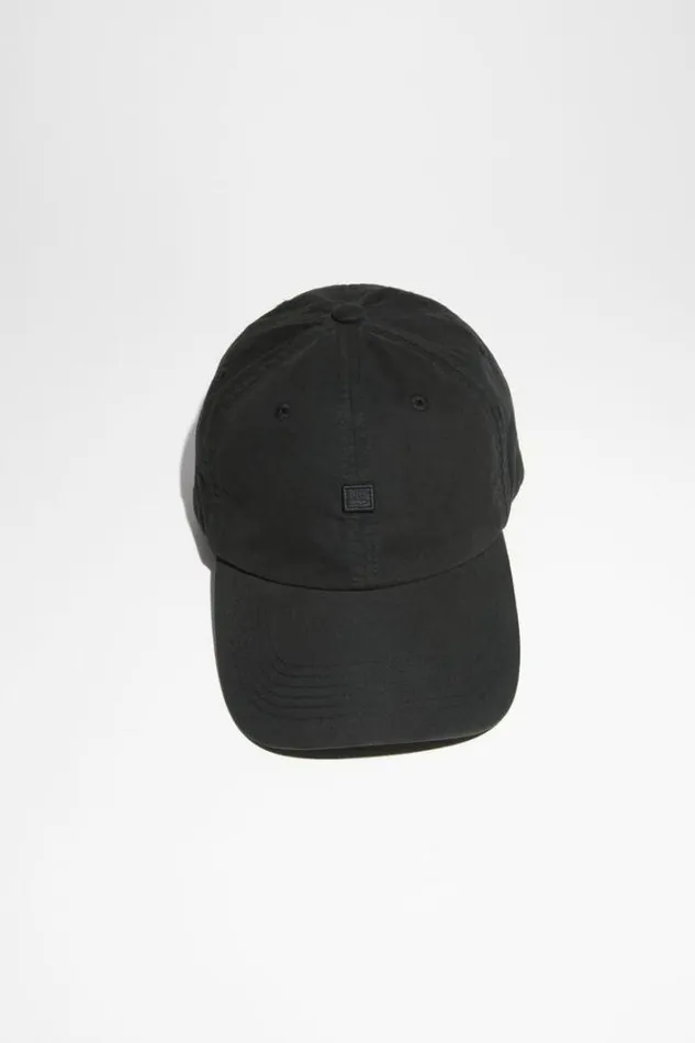 Acne Studios Face Collection Woman Micro Face Baseball Cap Black