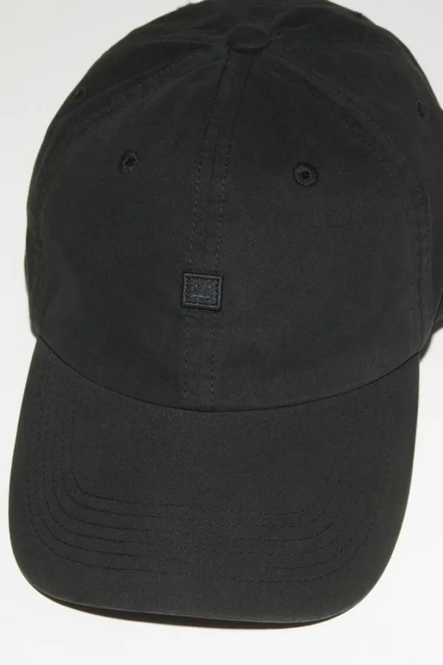 Acne Studios Face Collection Woman Micro Face Baseball Cap Black