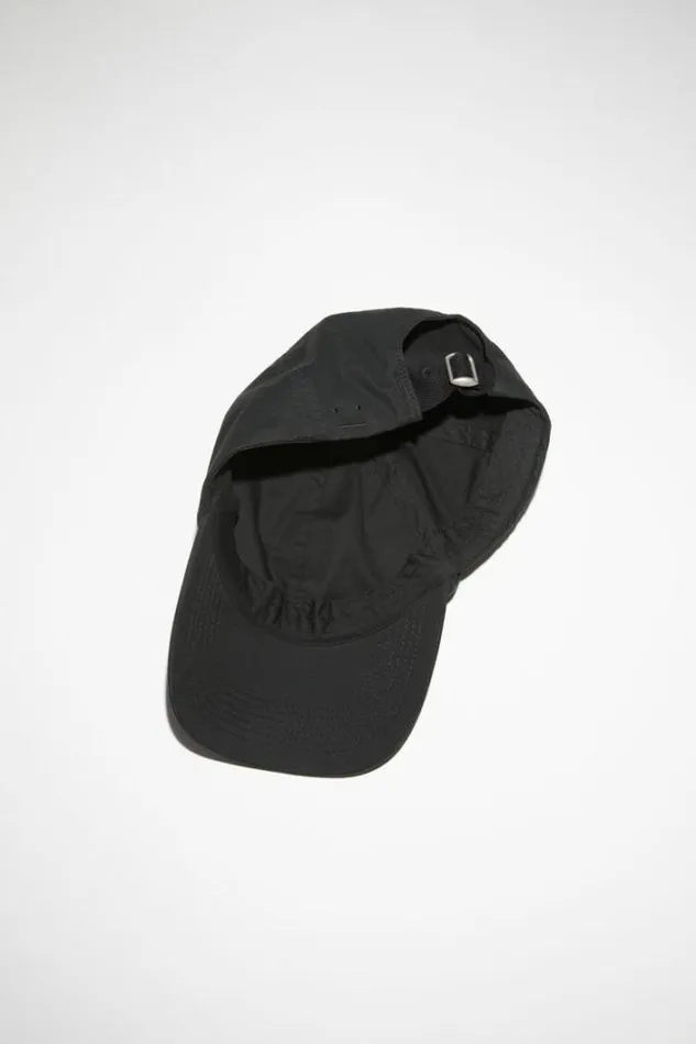 Acne Studios Face Collection Woman Micro Face Baseball Cap Black