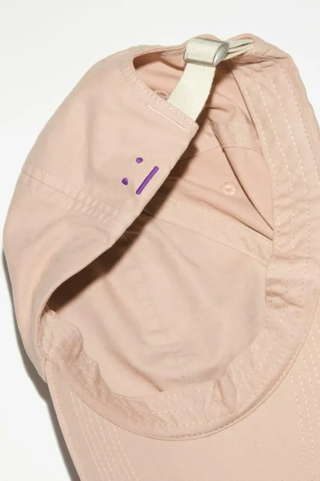 Acne Studios Face Collection Woman Micro Face Baseball Cap Dusty Beige