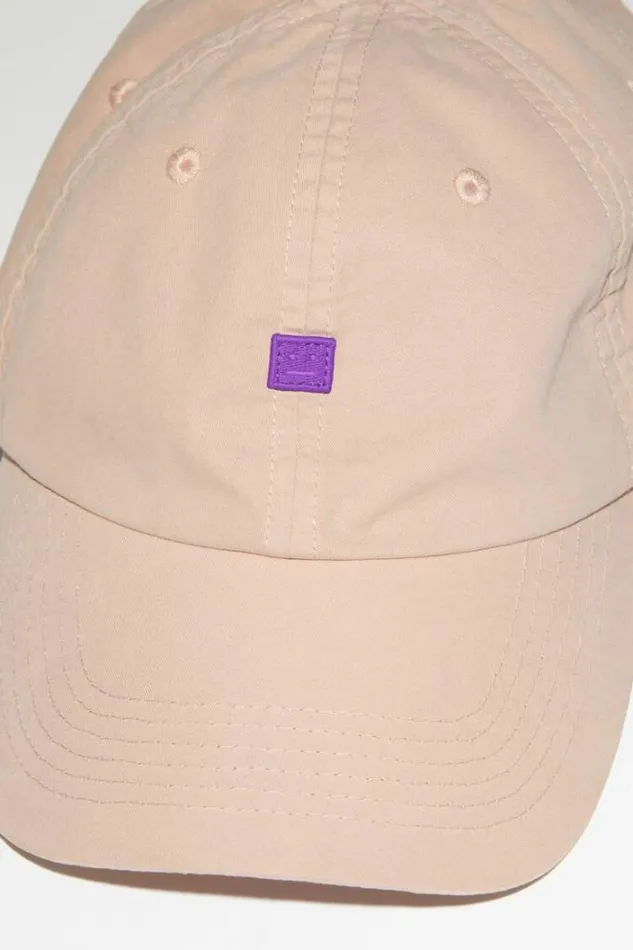 Acne Studios Face Collection Woman Micro Face Baseball Cap Dusty Beige